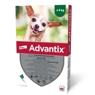 Advantix spot on - rácsepegtető oldat 4 kg alatti kutyáknak A.U.V.  1 db 0,4 ml ampulla nyitott dobozból