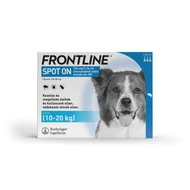 Frontline® 134 mg/1,34 ml rácsepegtető oldat kutyáknak (M) külső élősködők ellen 10-20 kg-ig (3x1,34 ml)