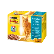 Friskies WC Multipack 12x85 g Szószos válogatás Lazac, tonhal, tőkehal és szardínia