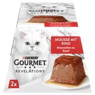 GOURMET REVELATIONS Pastétom Marhával és szósszal nedves macskaeledel 2*57g