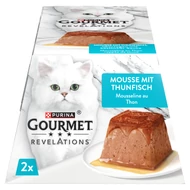 GOURMET REVELATIONS Pastétom Tonhallal és szósszal nedves macskaeledel 2*57g