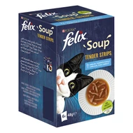 FELIX Soup Tender strips Halas válogatás szószban nedves macskaeledel falatkákkal 6x48g