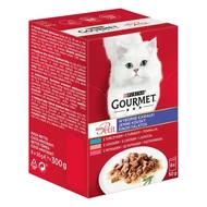 GOURMET MON PETIT Marhával, Borjúval, Báránnyal nedves macskaeledel 6x50g
