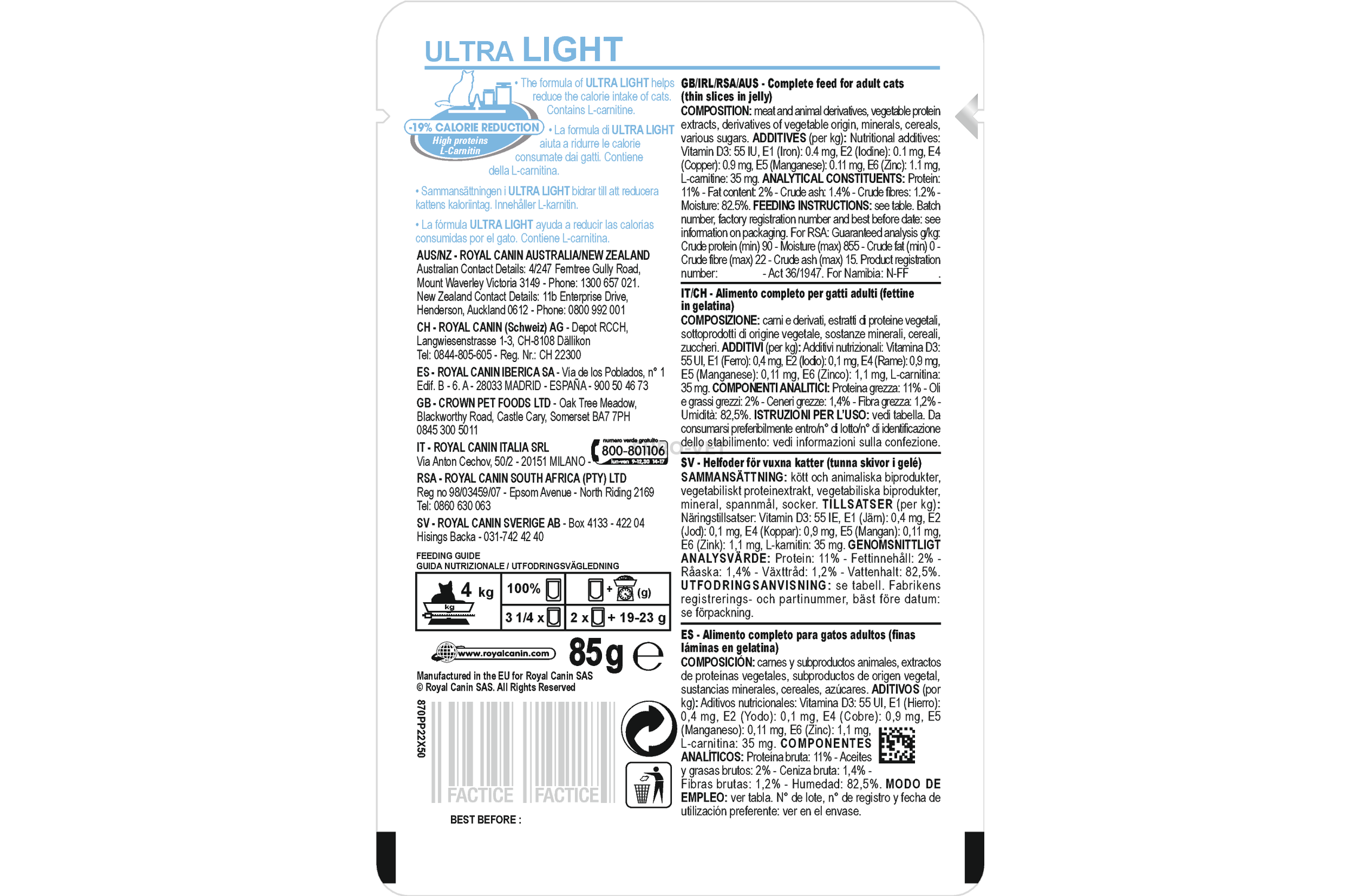 royal canin ultra light