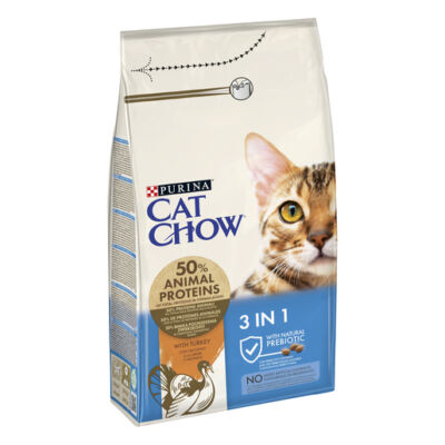 CAT CHOW 3-in-1 Pulykában gazdag száraz macskaeledel 1,5kg