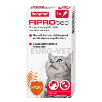 FIPROTEC 50 mg rácsepegtetõ oldat macskák számára A.U.V. (1 db 0,5 ml-es ampulla)