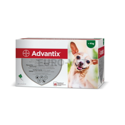 Advantix spot on - rácsepegtető oldat 4 kg alatti kutyáknak A.U.V. (24x 0,4 ml)