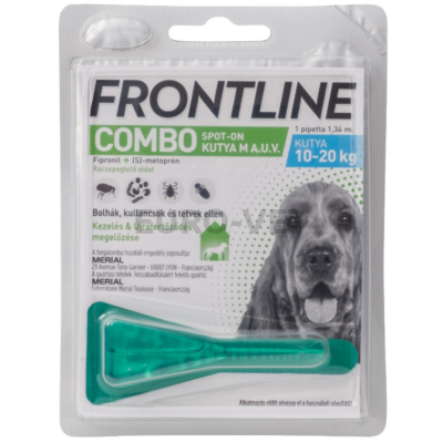 Frontline combo spot-on kutya (M)- rácsepegtető oldat kutyáknak külső élősködők ellen 10-20 kg-ig (1,34 ml)
