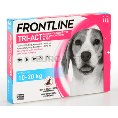 Frontline Tri-Act rácsepegtető oldat 10-20 kg-os kutyáknak (3 db x 2 ml ampulla)