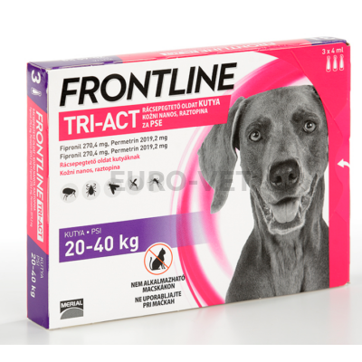 Frontline Tri-Act rácsepegtető oldat 20-40 kg-os kutyáknak (3x 4 ml)