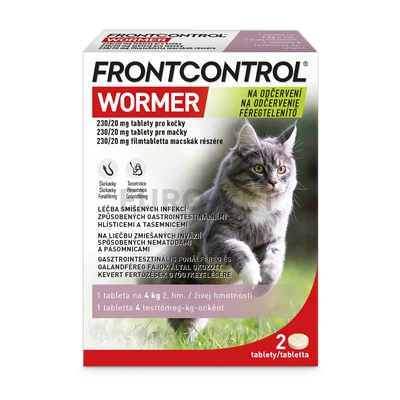 - Frontcontrol Wormer féregtelenítő filmtabletta macskák számára 2 db tabletta