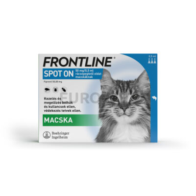 Frontline® 50 mg/0,5 ml rácsepegtető oldat macskáknak külső élősködők ellen (3x0,5 ml)