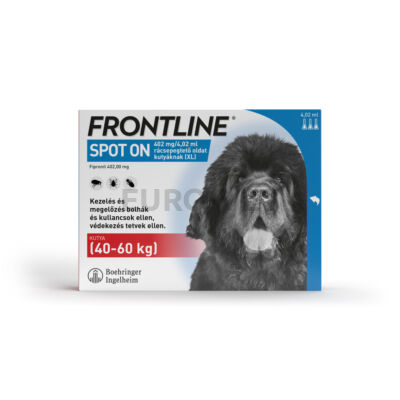 Frontline® 402 mg/4,02 ml rácsepegtető oldat kutyáknak (XL) külső élősködők ellen 40-60 kg-ig (3x4,02 ml)