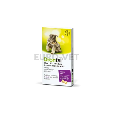 Dronta Plus 150/144/50 mg ízesített féreghajtó tabletta A.U.V. (6 tabletta)