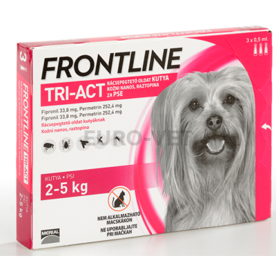 Frontline Tri-Act rácsepegtető oldat 2-5 kg-os kutyáknak (3x 0,5 ml)