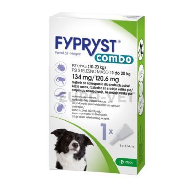 Fypryst Combo Spot-On kutya- rácsepegtető oldat kutyáknak külső élősködők ellen  10-20 kg-ig (1,34 ml)