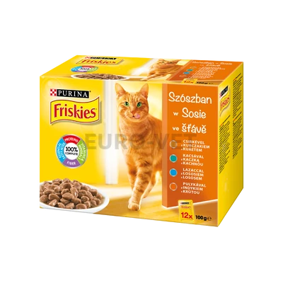 Friskies WC Multipack 12x85 g Szószos válogatás Csirke, kacsa, lazac, pulyka