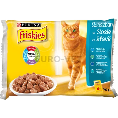 Friskies WC Multipack 4x85 g Lazac, tonhal, tőkehal és szardínia