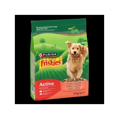 FRISKIES Active Marhával száraz kutyaeledel 3kg