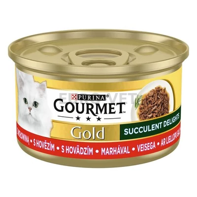 GOURMET GOLD Succulent Delights Óceáni hallal nedves macskaeledel 85g