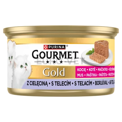Purina Gourmet Gold Kitten pástétom borjúval nedves macskaeledel 85 g