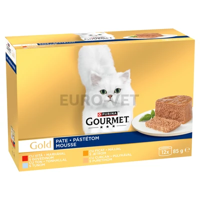 12602564 8445291529434 GOURMET GOLD Pástétom nedves macskaeledel 12x85g