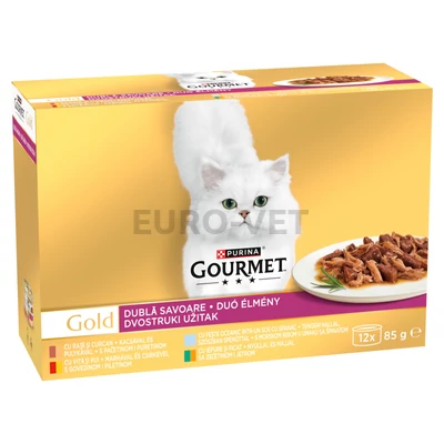 12602559 8445291529939 GOURMET GOLD Duó élmény nedves macskaeledel 12x85g