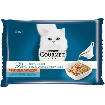 Gourmet Perle Gravy Delight Lazac és Tonal 4x85g
