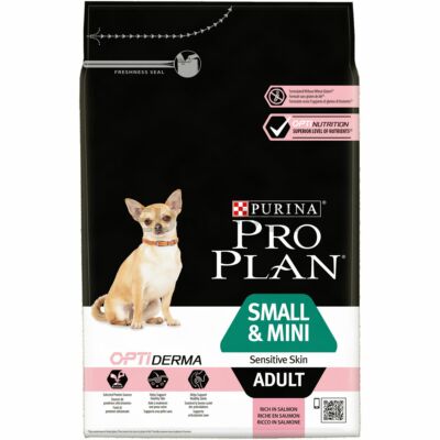 PRO PLAN Small & Mini Adult OPTIDERMA lazacban gazdag száraz kutyaeledel 3kg