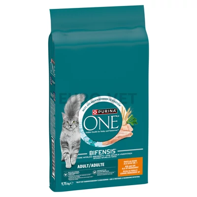 12430963 7613038508733 Purina One csirkében és teljes kiőrlésű gabonákban gazdag száraz macskaeledel 9,75 kg