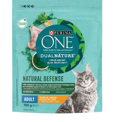 PURINA ONE DUAL NATURE Spirulina Adult Csirkével száraz macskaeledel 750g