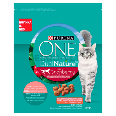 ONE Dual Nature Steril Lazaccal és áfonyával száraz macskaeledel 750 g