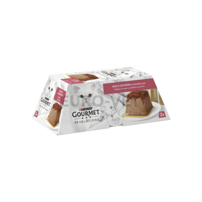GOURMET REVELATIONS Pastétom Lazaccal és szósszal nedves macskaeledel 2*57g