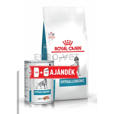 Royal Canin Hypoallergenic DR21 2 kg + Hypoallergenic 400 g konzerv
