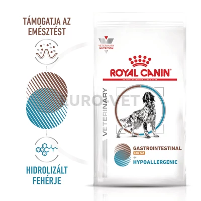 Royal Canin Multifunction Gastrointestinal Low Fat + Hypoallergenic száraztáp ételallergiás, emésztési zavarokkal küzdő felnőtt kutyák számára - állatorvosi déitás táp, alacsony zsírtalrtalommal és hipoallergén formulával
