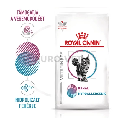 Royal Canin Multifunction Renal + Hypoallergenic - száraz eledel felnőtt macskák részére struvit kő ellen és hipoallergén 2 kg