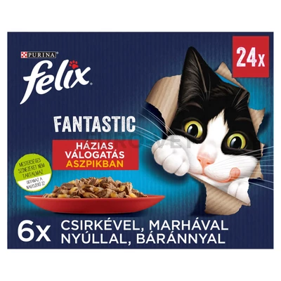 FELIX FANTASTIC Házias válogatás nedves macskaeledel 24x85g