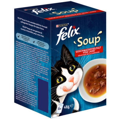 FELIX Soup Házias válogatás szószban nedves macskaeledel 6x48 g