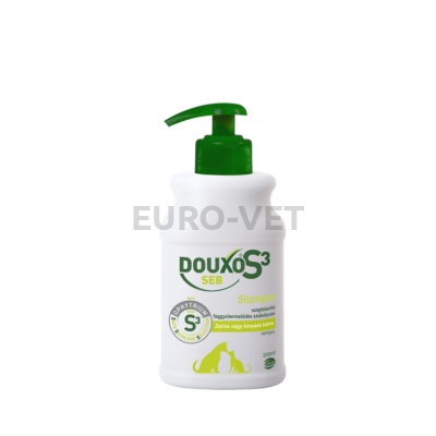 Douxo s3 seb sampon 200 ml a kutyák és macskák számára zsíros vagy korpázó (szeborreás) bőr kiegészítő kezelésére, a kellemetlen szag eltávolítására