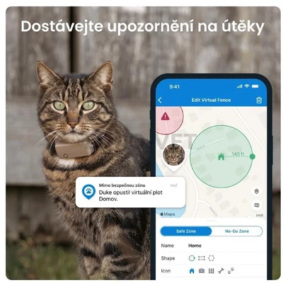 Tractive CAT Mini nyomkövető macskáknak 3 kg felett aktivitásmérővel barna színben biztonsági nyakörvvel TRCAT5BR