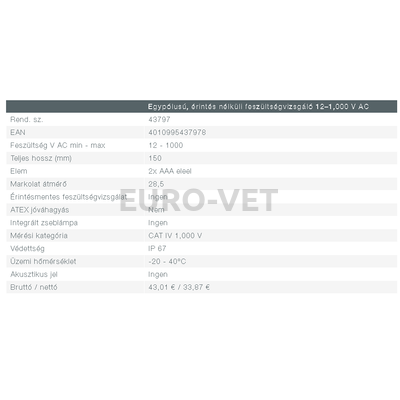 WIHA fázisellenőrző ceruza 12-1000V SB255-13/No.43797